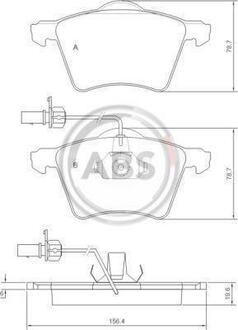 37141 A.B.S. Комплект тормозных колодок, дисковый тормоз