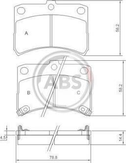 37168 A.B.S. Комплект тормозных колодок, дисковый тормоз