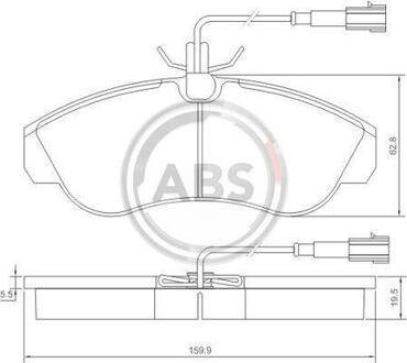 37171 A.B.S. Комплект тормозных колодок, дисковый тормоз