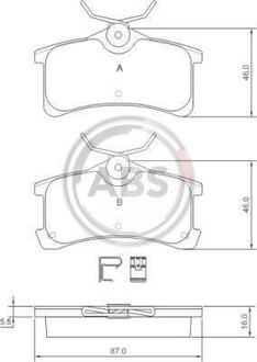37270 A.B.S. Гальмівні колодки задн. Avensis/Corolla 97-03 1.4-2.0