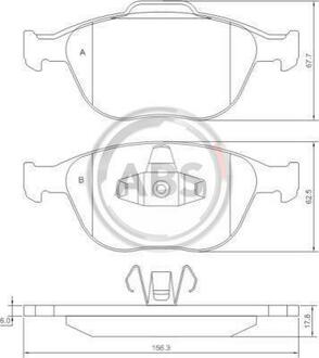37349 A.B.S. Комплект тормозных колодок, дисковый тормоз
