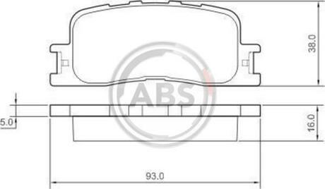37355 A.B.S. Гальмівні колодки зад. Toyota Camry 01-06 (akebono) (93x38x16)