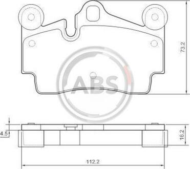 37365 A.B.S. Гальмівні колодки зад. Audi Q7/Touareg/Cayenne (Brembo) (112,2x73,2x16,2)