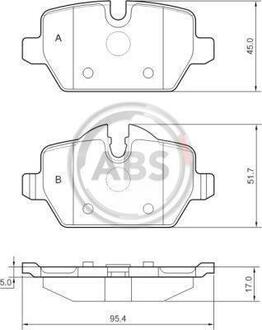 37435 A.B.S. Комплект тормозных колодок, дисковый тормоз
