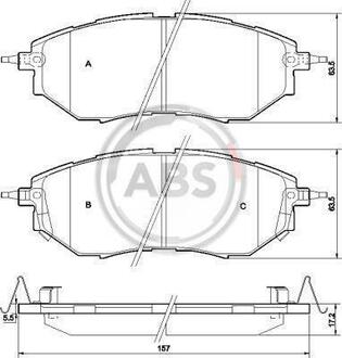 37502 A.B.S. Гальмівні колодки перед. Subaru Legacy IV/Outback 03- (akebono)