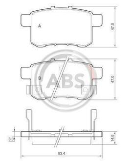 37756 A.B.S. Гальмівні колодки зад. Honda Accord VIII 08- (nissin)