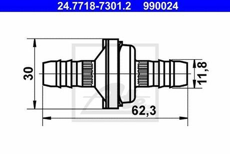 24.7718-7301.2 ATE Клапан, вакуумный провод