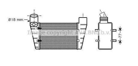 AI4225 AVA COOLING VW Інтеркулер Audi A4/6,Passat 1.8T/1.9TDI 97-