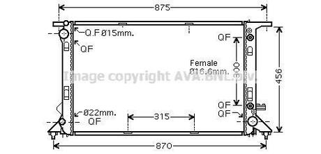 AIA2291 AVA COOLING Радіатор охолодження (вир-во AVA)