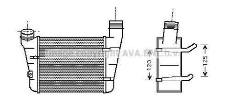 AIA4221 AVA COOLING VW Інтеркулер Audi A4/6 1.9/2.0TDI