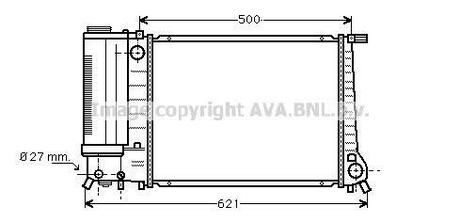 BW2101 AVA COOLING BMW Радіатор охолодження 3 E30,E36,5 E34 1.8/2.5