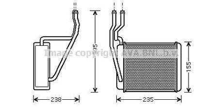 FD6329 AVA COOLING Радиатор отопителя салона Ford Fiesta Fusion 1,25-1,6i 1,4-1,6TDCI 02>08 / MAZDA