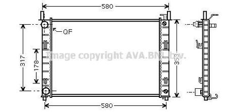 FDA2324 AVA COOLING FORD Радіатор охолодження Fiesta V, Fusion 1.25/1.6 01-, Mazda 2