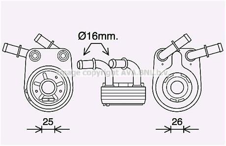 FT3458 AVA COOLING FIAT Масляний радіатор Bravo II, Doblo, Multipla, Marea, Stilo 01-