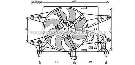 FT7559 AVA COOLING Вентилятор радіатора FIAT DOBLO (119, 223) (01-) (вир-во AVA)