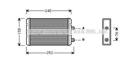 FTA6220 AVA COOLING Радиатор отопителя салона Fiat Doblo I 01>10 MT ()