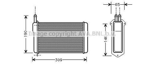 LA6009 AVA COOLING Теплообменник, отопление салона