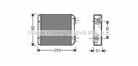 LA6020 AVA COOLING Радіатор обігрівача ВАЗ-2105  (вир-во AVA)