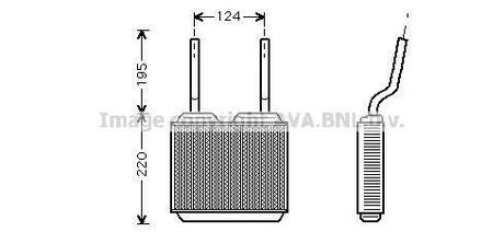 OL6132 AVA COOLING Радіатор опалювача ASTRA F/VECTRA A/CALIBRA (Ava)