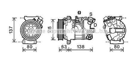 RTAK491 AVA COOLING Компресор кондиціонера RENAULT MEGANE/ SCENIC (2009) (вир-во AVA)