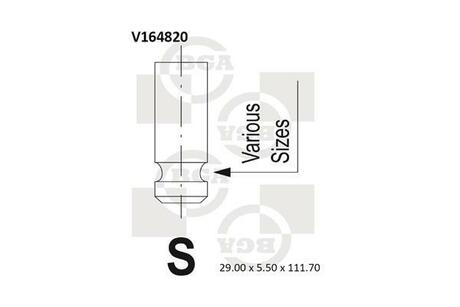 V164820 BGA Впускной клапан