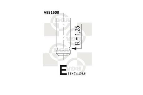 V991600 BGA Клапан випускний Daewoo Lanos/Sens 97-05