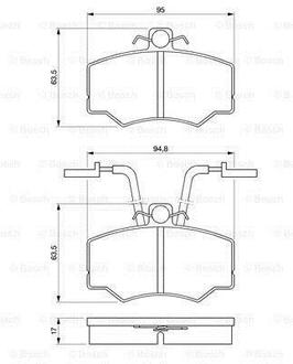 0 986 424 184 BOSCH Комплект тормозных колодок, дисковый тормоз