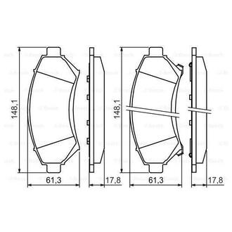 0 986 424 466 BOSCH Комплект тормозных колодок, дисковый тормоз