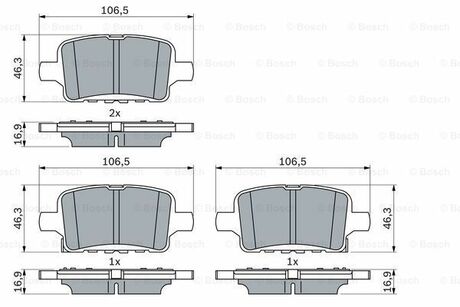 0986424870 BOSCH Гальмівні колодки, дискові