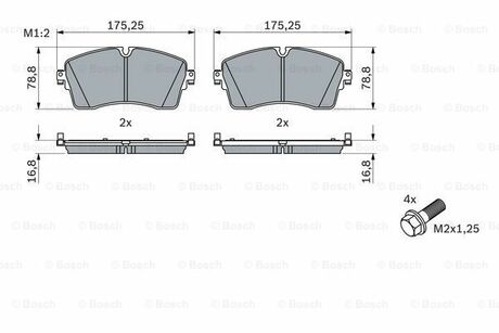 0986424871 BOSCH KLOCKI HAM. JAGUAR P. E-PACE 2,0 17-20