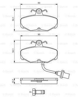 0986469820 BOSCH FORD Тормозные колодки диск. задн. (з датч) Scorpio