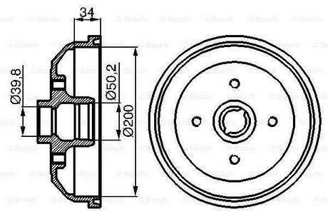 0 986 477 040 BOSCH Тормозной барабан