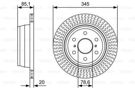 0986479W32 BOSCH диск гальм. задн. CADILAC ESCALLADE 06-