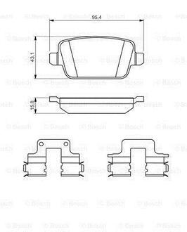 0 986 494 639 BOSCH Комплект тормозных колодок, дисковый тормоз