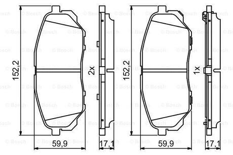 0986494827 BOSCH Колодки гальмівні дискові