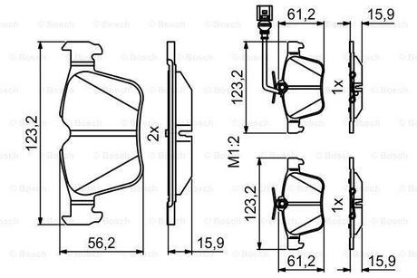 0986494835 BOSCH VW Колодки торм. зад. AUDI A3 17-