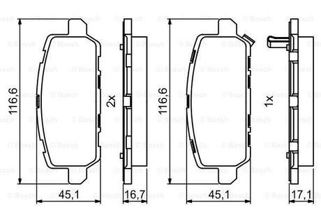 0986494838 BOSCH HONDA Колодки торм. зад. H-RV 1,5-1,6 15-