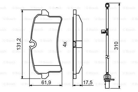 0 986 494 841 BOSCH Комплект тормозных колодок, дисковый тормоз