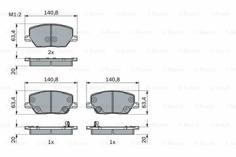 0 986 494 941 BOSCH Комплект тормозных колодок, дисковый тормоз