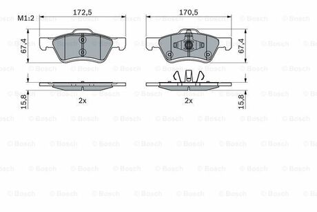 0 986 494 960 BOSCH ГАЛЬМІВНІ КОЛОДКИ, ДИСКОВІ BOSCH 0986494960 оригінальна запчастина