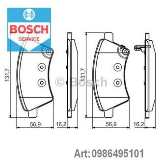 0 986 495 101 BOSCH Колодки гальмівні дискові, комплект (Ви-во Bosch)