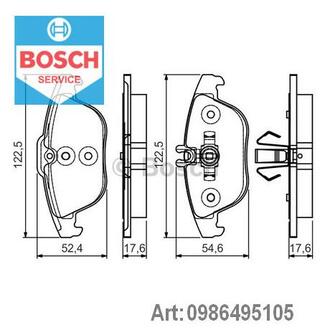 0 986 495 105 BOSCH Колодки гальмівні (вир-во Bosch)