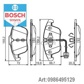 0 986 495 129 BOSCH Колодки гальмівні (вир-во Bosch)