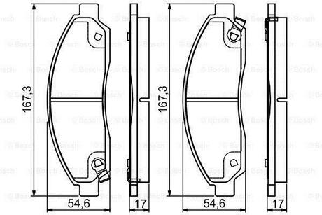 0986495159 BOSCH ISUZU Тормозные колодки передн.GREAT WALL Hover 06-, ISUZU D-Max 2,5D 07-