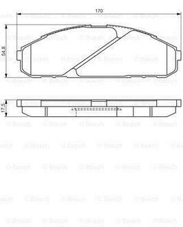 0 986 495 171 BOSCH Комплект тормозных колодок, дисковый тормоз