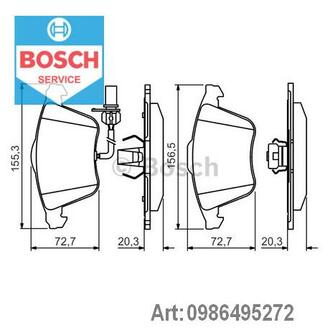 0 986 495 272 BOSCH Колодки гальмівні дискові, комплект (Ви-во Bosch)