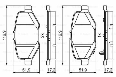 0 986 495 397 BOSCH Комплект тормозных колодок, дисковый тормоз