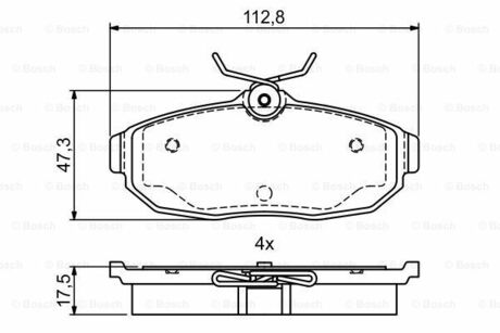 0 986 495 401 BOSCH Комплект тормозных колодок, дисковый тормоз