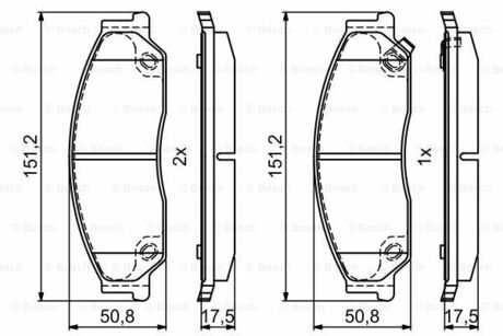 0 986 495 402 BOSCH Комплект тормозных колодок, дисковый тормоз