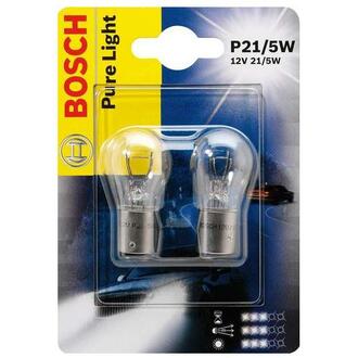 1 987 301 016 BOSCH Лампа розжарювання P21/5W 12V 21/5W PURE LIGHT (blister 2 шт) (вир-во Bosch)